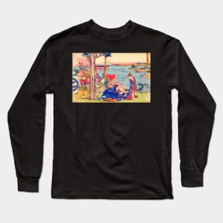 "Woodcut" - by Katsushika Hokusai (1806) TECHNICOLOR REMASTERED Long Sleeve T-Shirt